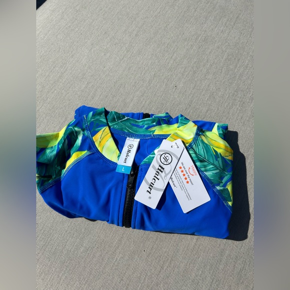 IMEKIS Women's Long Sleeve One Piece Rashguard - UPF 50 Front Zip Swimsuit